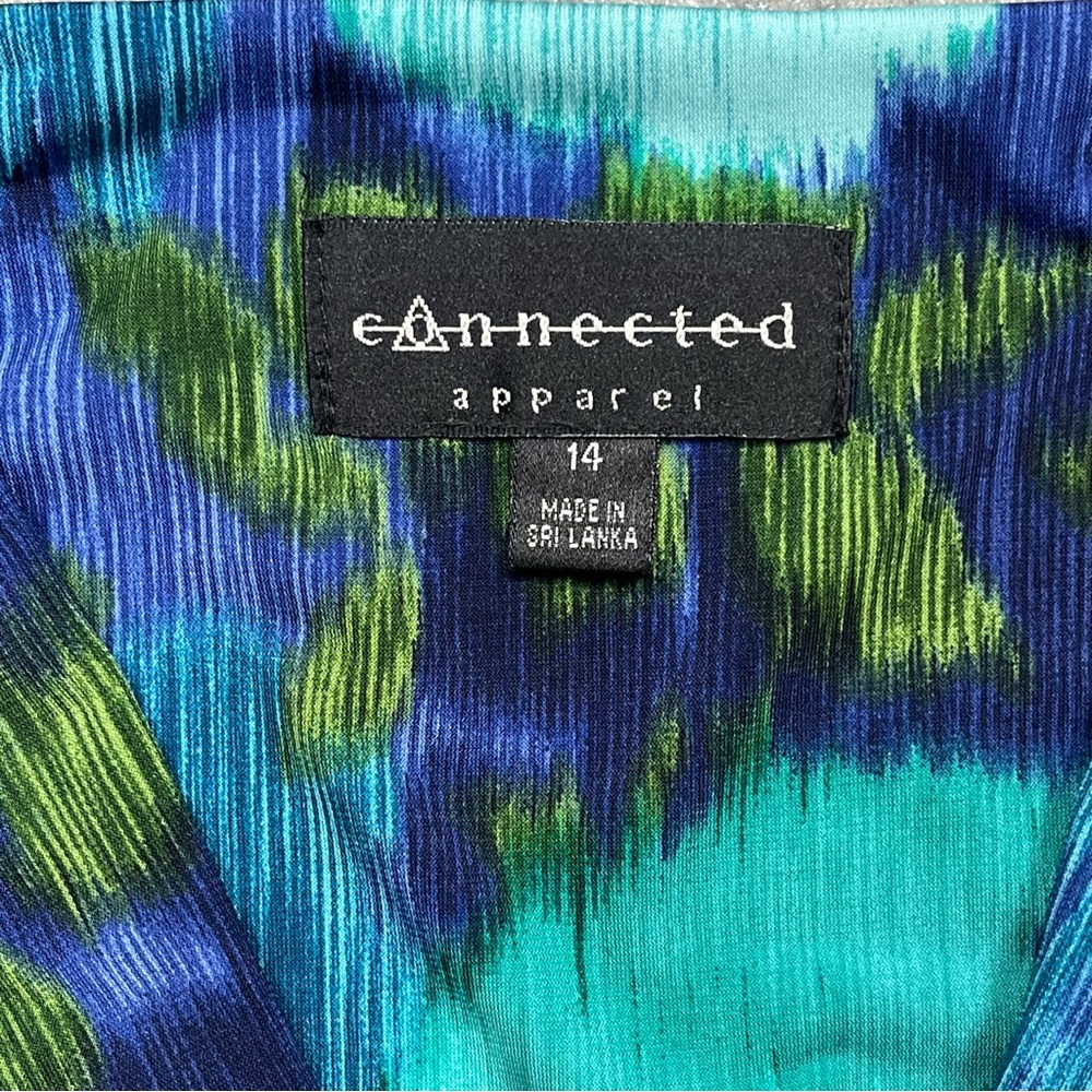 Connected Apparel Abstract Floral Print Twist Front Dress - Picture 6 of 11